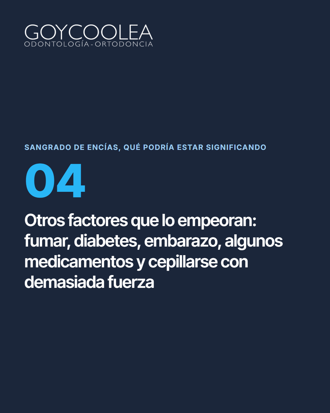 Carrusel educativo sobre las causas del sangrado de encías
