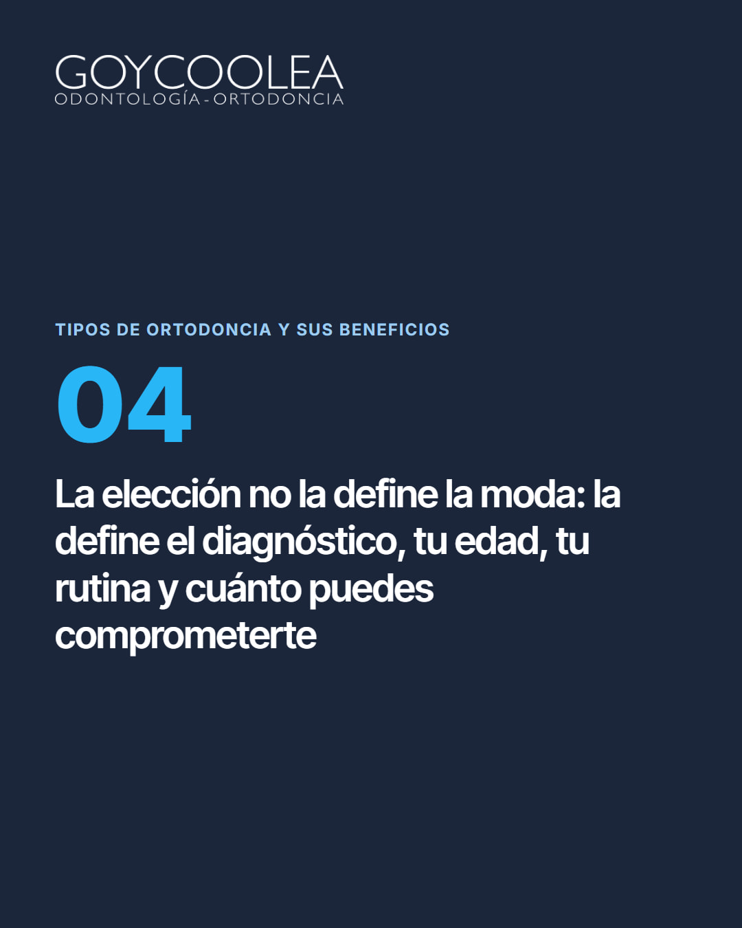 Carrusel educativo sobre los tipos de ortodoncia disponibles