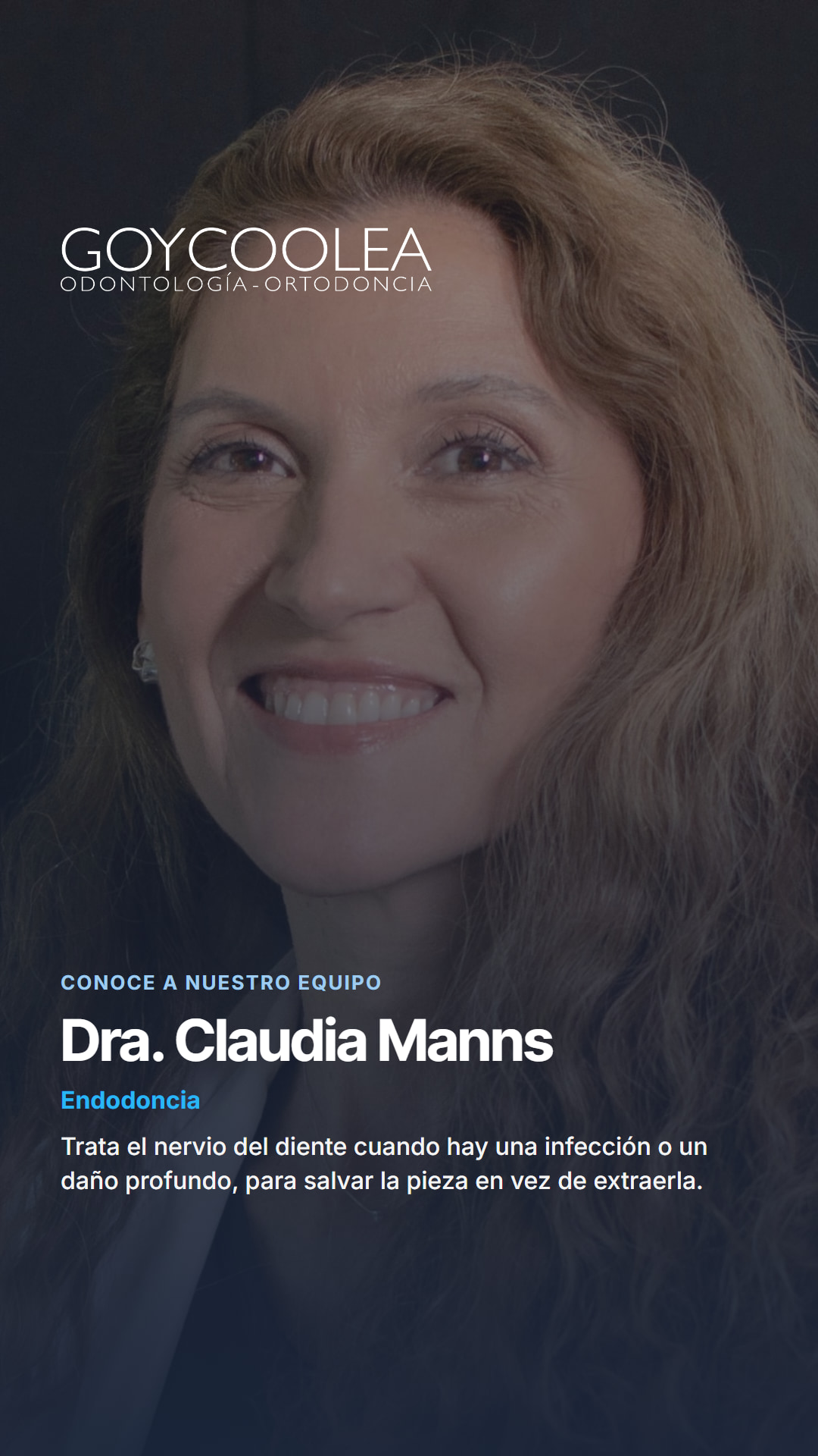 Historia resumen de la Dra. Claudia Manns, para la destacada Equipo