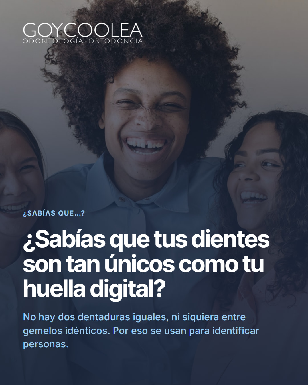 Dato curioso sobre la singularidad de los dientes con primer plano de una sonrisa