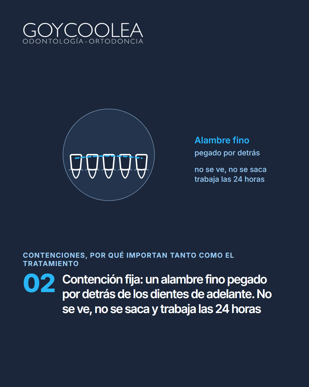 Carrusel educativo sobre las contenciones de ortodoncia, fijas y removibles, y su cuidado