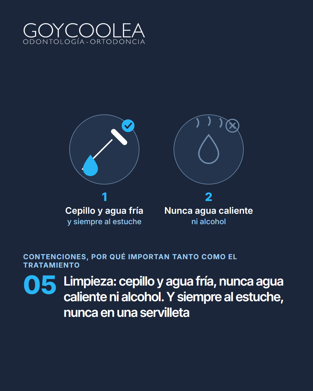 Carrusel educativo sobre las contenciones de ortodoncia, fijas y removibles, y su cuidado